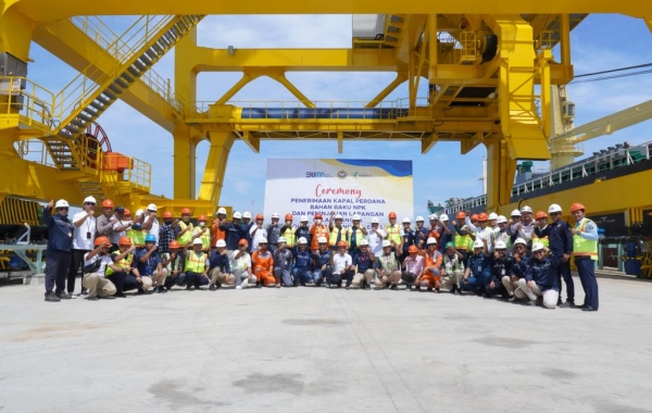 Penerimaan Kapal Perdana Bahan Baku NPK dan Peninjauan Lapangan dalam Rangka Olah Gerak Sandar/Lepas di Dermaga NPK 40.000 DWT PT Pupuk Iskandar Muda